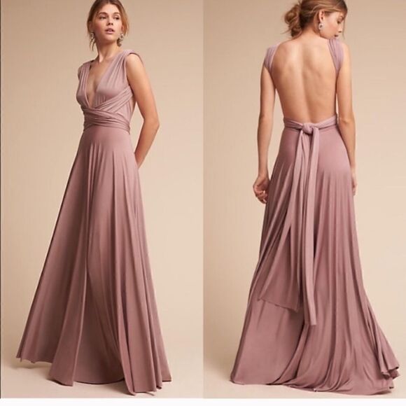 TwoBirds Ginger Convertible Maxi Dress Dusty Pink - Picture 6 of 10